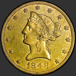 аверс 10 dolarów (USA) 1848 "Liberty głowie $ 10 1848 / P"