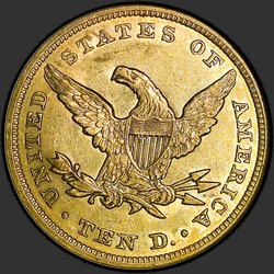 реверс 10 dolarów (USA) 1848 "Liberty głowie $ 10 1848 / P"