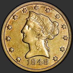 аверс 10 dolarów (USA) 1848 "Liberty Szef $ 10 1848 / O"