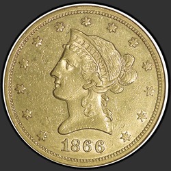 аверс 10 dolarů (USA) 1866 "Liberty Head 10 $ 1.866 / P"
