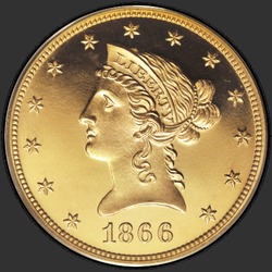 аверс 10 dolarů (USA) 1866 "Liberty Head 10 $ 1.866 / Proof"