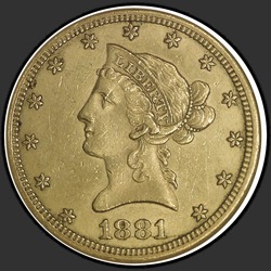 аверс 10 dollari (USA) 1881 "Liberty testa 10 $ 1881 / CC"