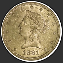 аверс 10 dólares (US) 1881 "Jefe de la Libertad $ 10 1881 / S"