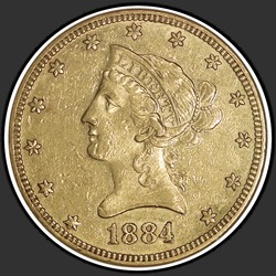 аверс 10 dolarów (USA) 1884 "Liberty głowie $ 10 1884 / P"