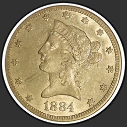 аверс 10 dollari (USA) 1884 "Liberty testa 10 $ 1884 / CC"
