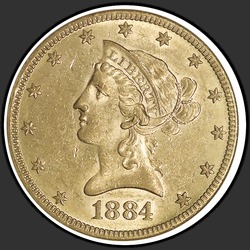 аверс 10 dolarjev (ZDA) 1884 "Liberty Head 10 $ 1884 / S"
