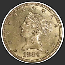 аверс  1889 "ראש ליברטי 10 $ 1889 / S"