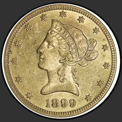 аверс 10 dollari (USA) 1899 "Liberty testa 10 $ 1899 / O"
