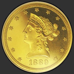 аверс 10 დოლარი (აშშ) 1889 "Liberty Head $ 10 1889 / Proof"
