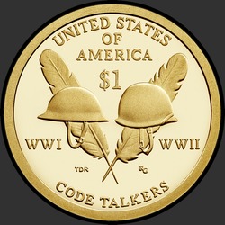 реверс 1$ (buck) 2016 "संयुक्त राज्य अमरीका - 1 डॉलर / 2016 -Code Talkers / एस"