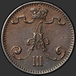 реверс 1 пени 1881 "1 пенни 1881-1894 для Финляндии"