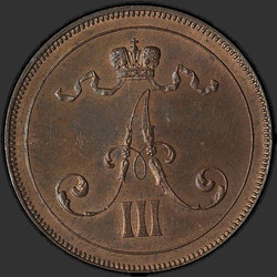 реверс 10 penny 1891 "10 пенни 1889-1891 для Финляндии"