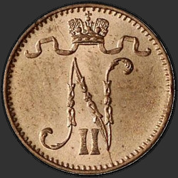 реверс 1 cent 1908 "1 cent 1895-1916 s monogramem Mikuláše 2. Pro Finsko"
