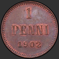 аверс 1 centesimo 1902 "1 centesimo 1895-1916 con il monogramma di Nicola 2. Per la Finlandia"