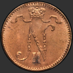 реверс 1 cent 1907 "1 cent 1895-1916 s monogramem Mikuláše 2. Pro Finsko"