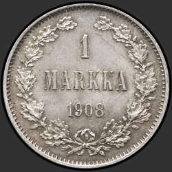 аверс 1 mark 1908 "핀란드, 1,907에서 1,915 사이 1 브랜드"