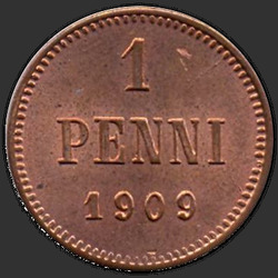 аверс 1 penny 1909 "1 penny 1895-1916 avec le monogramme de Nicholas 2. Pour la Finlande"