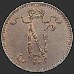 реверс 1 पैसा 1900 "निकोलस 2 के मोनोग्राम फ़िनलैंड के साथ 1 पैसा 1895-1916"