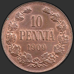 аверс 10 cento 1909 "10 пенни 1909 с Гербовым орлом"