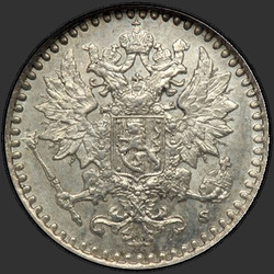 реверс 25 centesimo 1865 "25 centesimo 1865-1876 per la Finlandia"