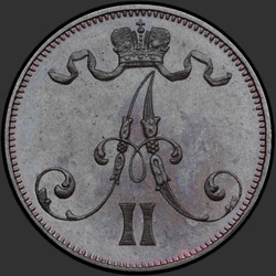 реверс 5 동전 1872 "5 페니 핀란드 1863에서 1875 사이"