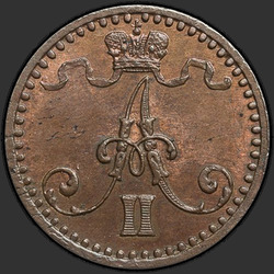 реверс 1 penss 1869 "1 пенни 1864-1876  для Финляндии"
