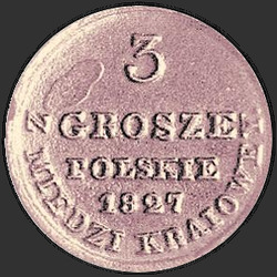 аверс 3 grosze 1827 "3 cent 1827 IB. nieuwe versie"