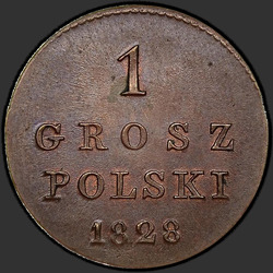 аверс 1 grosze 1828 "1 грош 1828 года FH. "