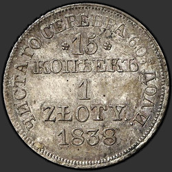 аверс 15 senti - 1 krooni 1838 "15 senti - 1 zlott 1838 MW."