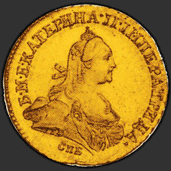 реверс 1 chervonetz 1766 "1 червонец 1766 года СПБ. НОВОДЕЛ"