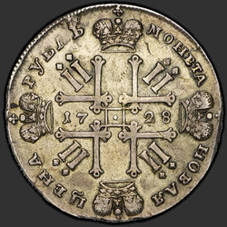 аверс 1 ruble 1728 "1 ruble 1728 "TYPE 1728 - HEAD PARTS NOT LABEL". No star on the chest"