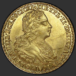 реверс 2 rubles 1727 "2 rubles in 1727. Without a bow in the laurel wreath"