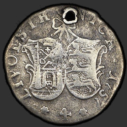 аверс 4 penny 1757 "4 копейки 1757 года"