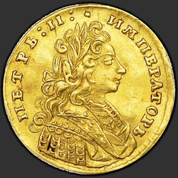 реверс 1 chervonetz 1729 "1 ducat 1729. With bow in laurel wreath"