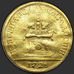 реверс token 1728 "Badge 1728 "Coronation of Emperor Peter II"."