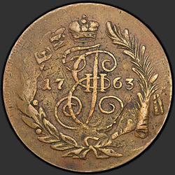 аверс 2 kopecks 1763 "2 penny 1763."