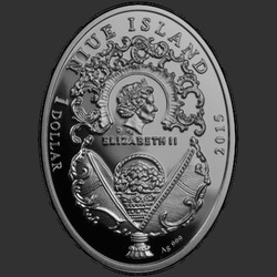 аверс 1$ (buck) 2015 "Яйца Фаберже. Пятнадцатая годовщина царствования Николая II"