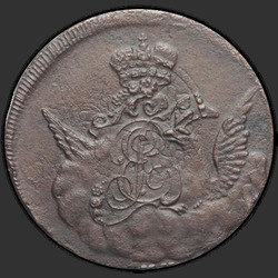 аверс 1 kopeck 1756 "1 penny 1756. Bord EM."