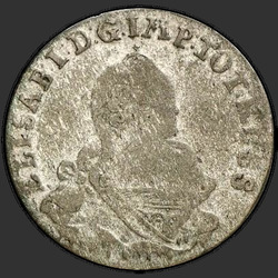 реверс 6 groszy 1759 "6 penniä vuonna 1759. "ELISAB ... RUSS""