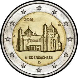 аверс 2€ 2014 "Нижняя Саксония"