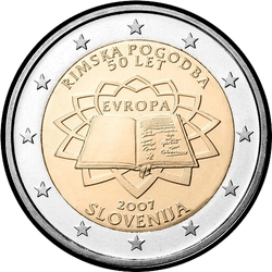 аверс 2€ 2007 "50 ° aniversario del Tratado de Roma"