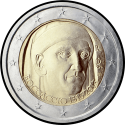 аверс 2€ 2013 "700ème anniversaire de Giovanni Boccaccio"