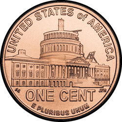 реверс 1¢ (пенни) 2009 "США - 1 Cent / 2009 Президентство - D"