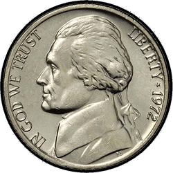 аверс 5¢ (nickel) 1972 ""