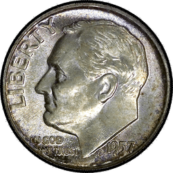 аверс 10¢ (dime) 1957 ""