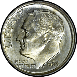 аверс 10¢ (dime) 1963 ""
