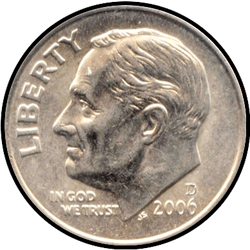 аверс 10¢ (dime) 2006 "الولايات المتحدة الأمريكية - الدايم / 2006 - S الدليل"