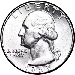аверс 25¢ (quarter) 1952 ""
