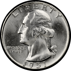 аверс 25¢ (quarter) 1951 ""