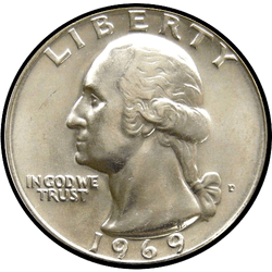 аверс 25¢ (quarter) 1969 ""